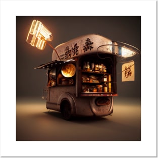 Steampunk Tokyo Ramen Cart Posters and Art